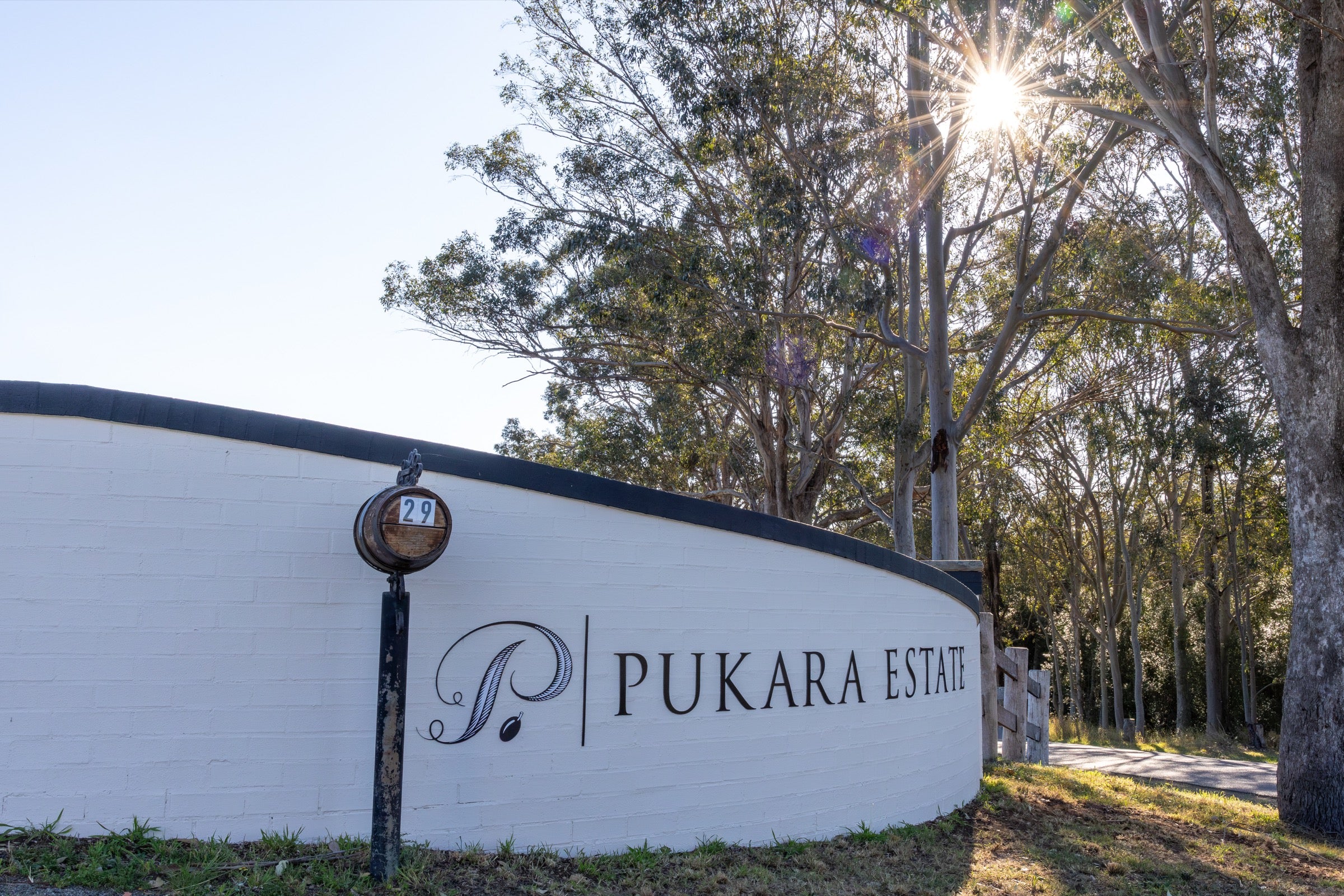 Pukara Estate entrance at 29 Palmers Lane