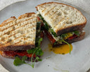 Sourdough Sandwich with Roasted Bell Peppers, Chorizo & Chimichurri