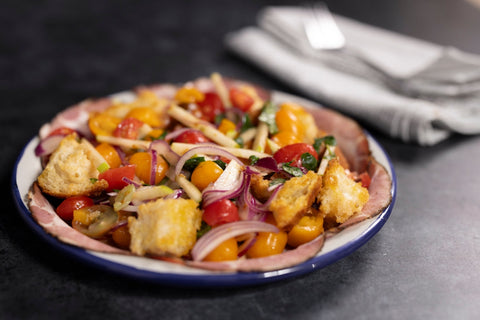 Pork, Apple and Tomato Panzanella Salad