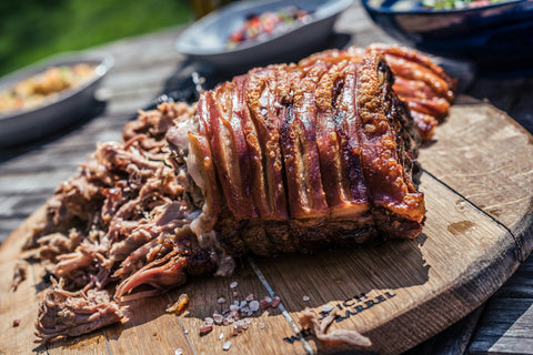 Roast Pork with Pomegranate Balsamic & Macadamia Dukkah