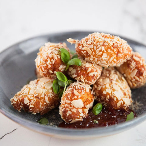 Almond Crusted Prosciutto di Parma & Ricotta Fritters