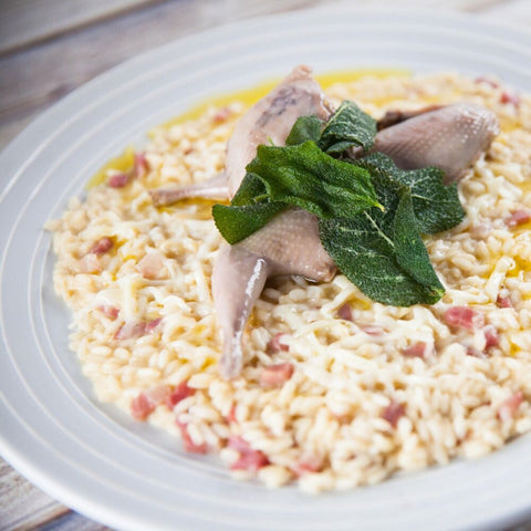 Smoked Carnaroli Risotto with Quail Confit