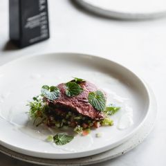 Seared Eye Fillet Carpaccio and Goats Cheese Dressing By Ben Milbourne